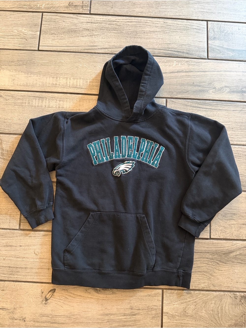 Reebok Kids' Black Philadelphia Hoodie with Teal Accent